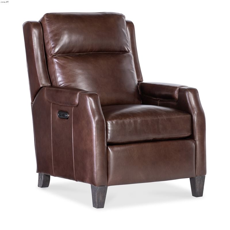 Nelson Dark Roast Leather Power Recliner with Powe