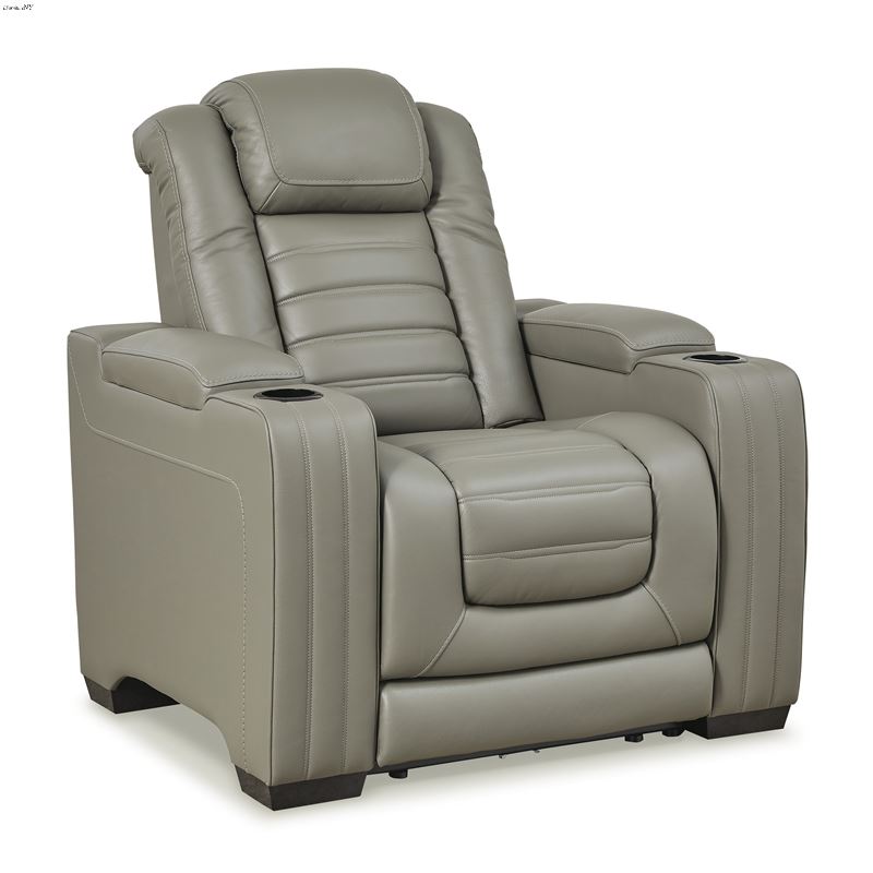 Ashley Backtrack Grey Leather Power Recliner