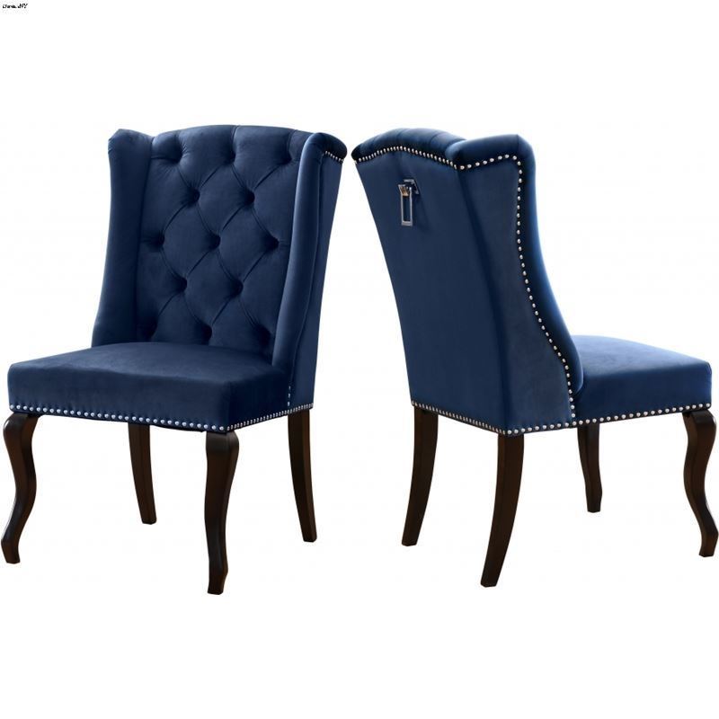 Suri Navy Upholstered Tufted Velvet Dining Chair -