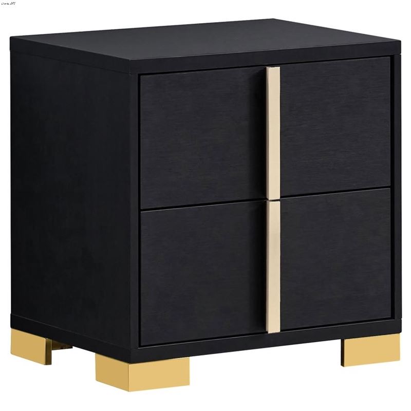 Marceline Black 2 Drawer Nightstand 222832