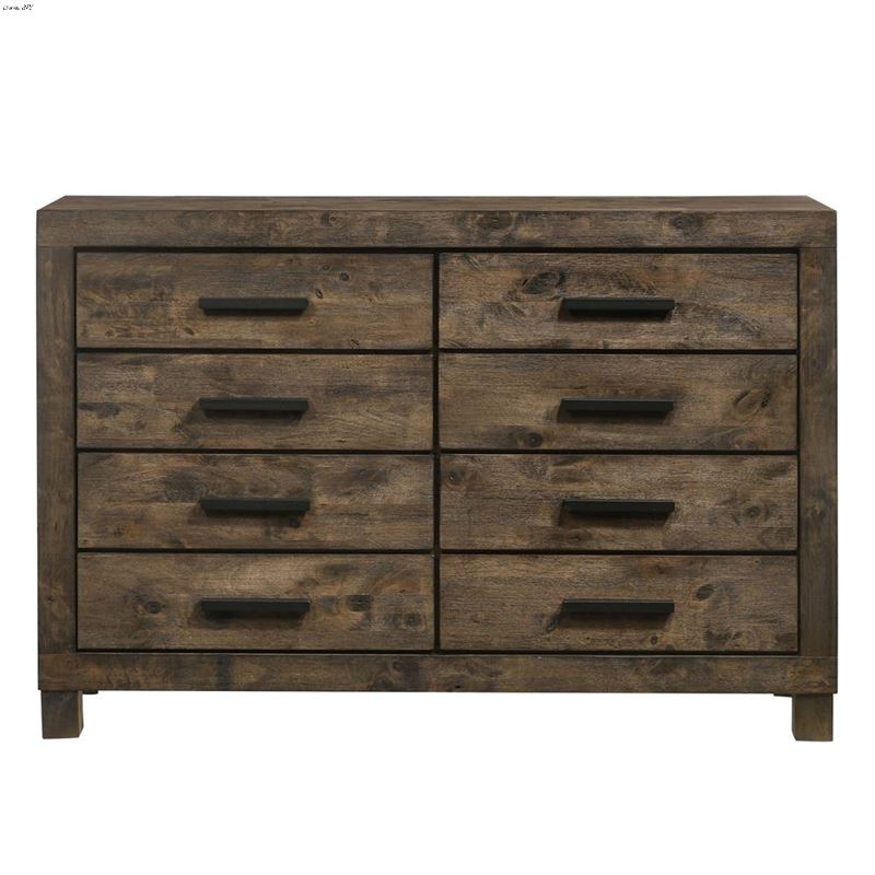 Woodmont Rustic Golden Brown 8 Drawer Dresser 2226
