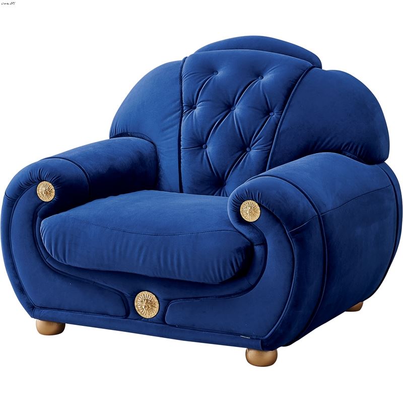 Giza Tufted Blue Velvet Chair