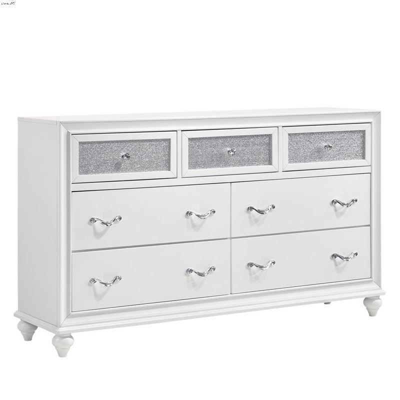 Barzini White 7 Drawer Dresser 205893
