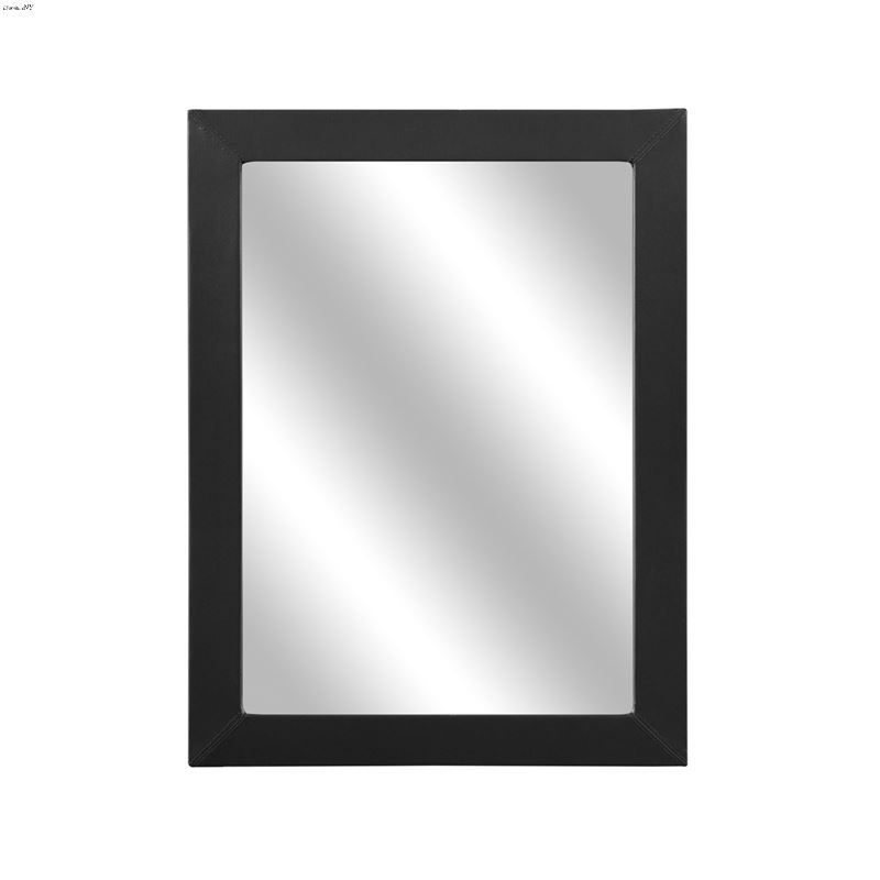 Lorenzi Black Upholstered Rectangle Mirror 2220-6