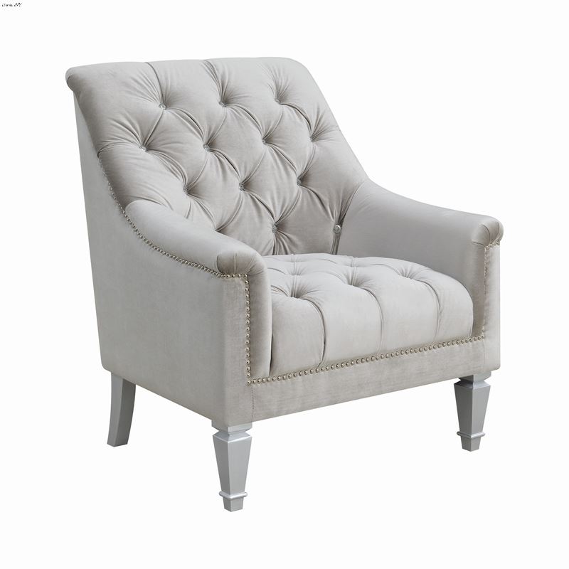 Avonlea Light Grey Velvet Chair 508463