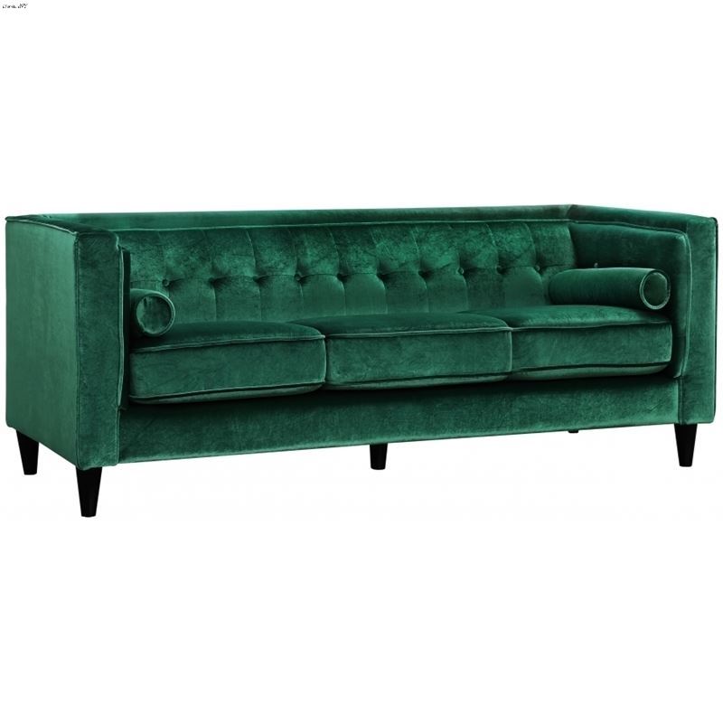 Taylor Emerald Green Velvet Tufted Sofa