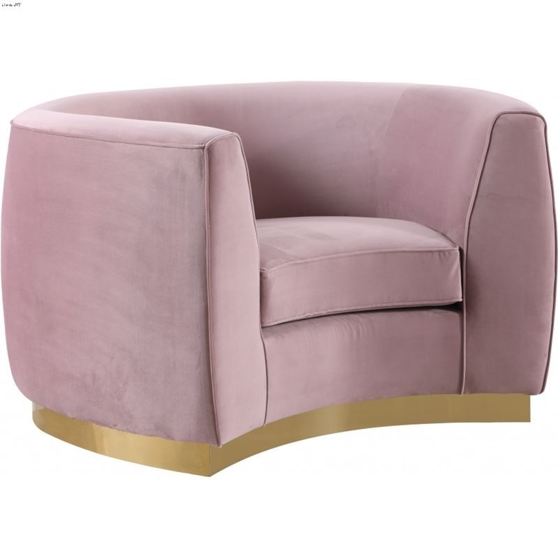 Julian Pink Velvet Gold Trim Chair