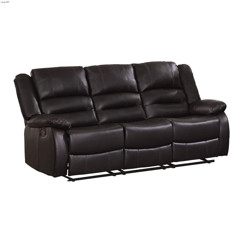 Jarita Brown Faux Leather Reclining Sofa 8329BRW-3