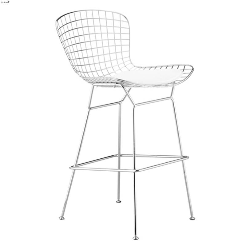 Wire Counter Height Chair White Seat FMI2126