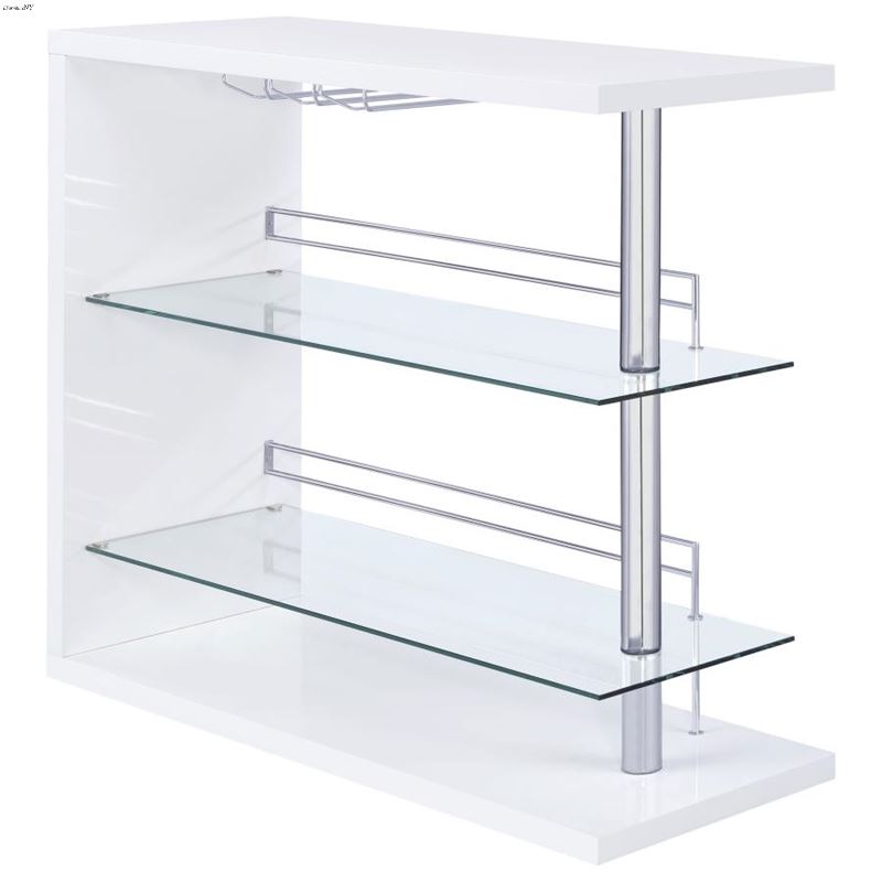 Prescott White Gloss Bar Table Unit 100167 by Coas