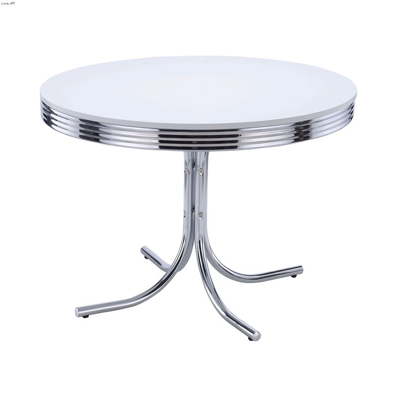 Retro 42 Inch Round Table White And, 42 Inch Round Table Seats How Many