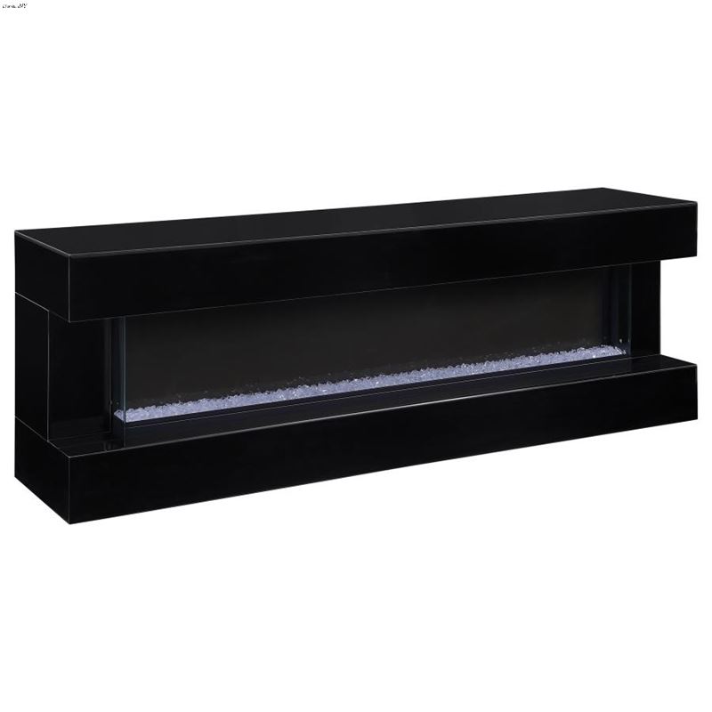 Vallerie 71 inch Black TV Stand with Visual Flame