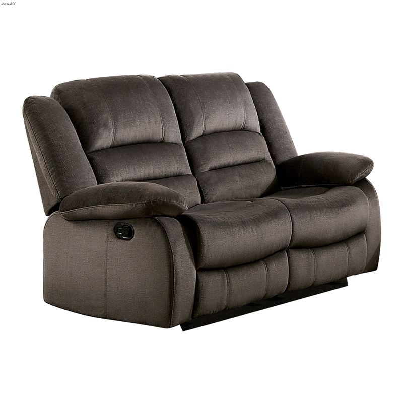 Jarita Chocolate Microfiber Reclining Love Seat 83