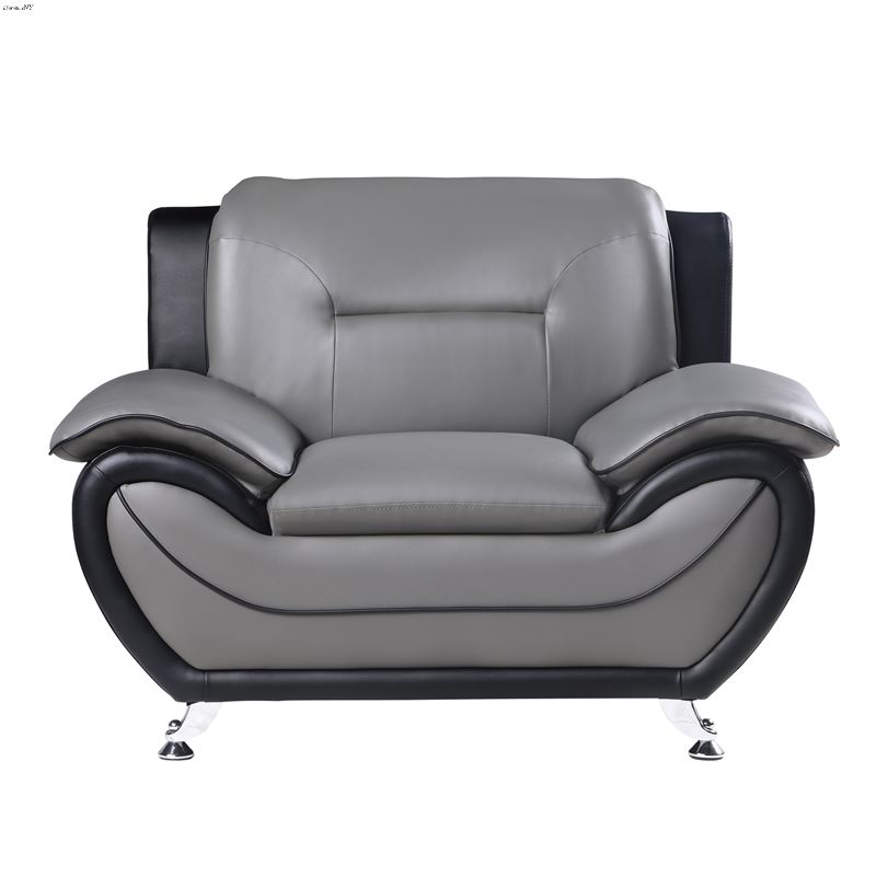 Matteo Modern Grey and Black Leatherette Chair 941