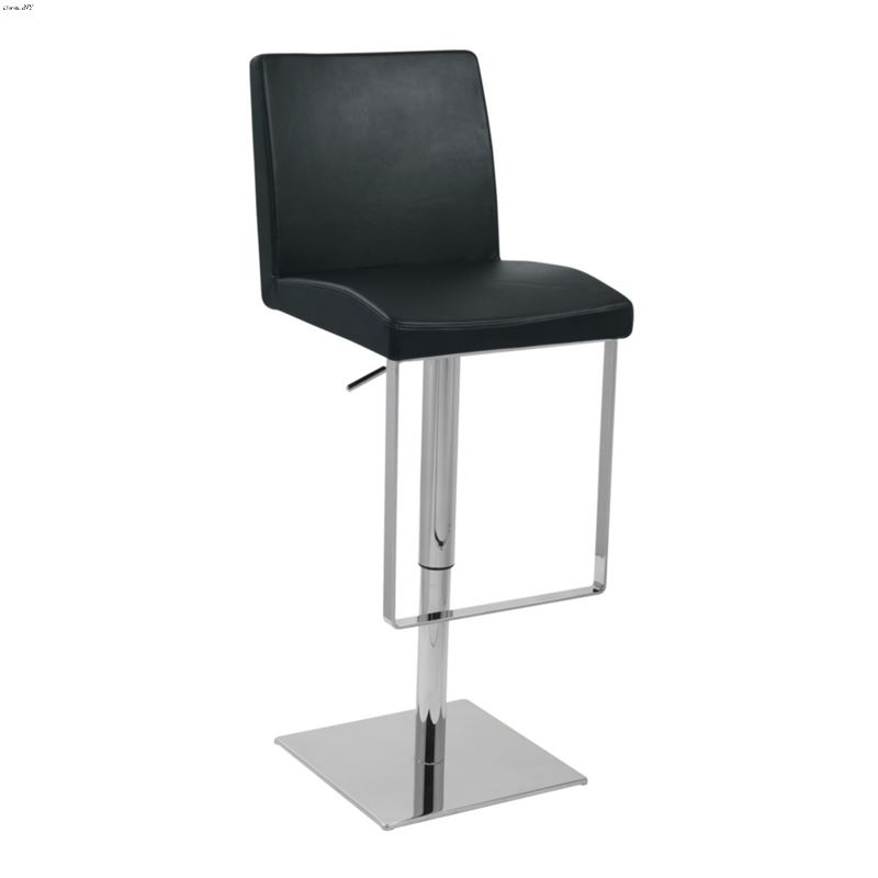 T1068 - Black Leatherette Contemporary Barstool