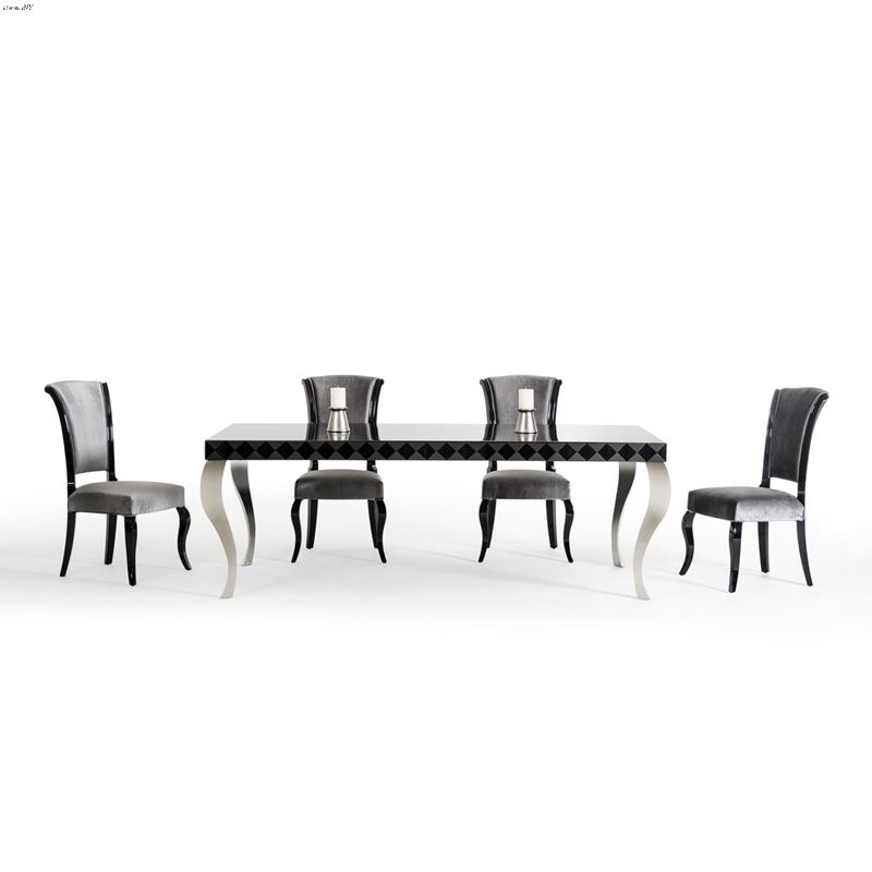 Mia Modern Black Lacquer Dining Table