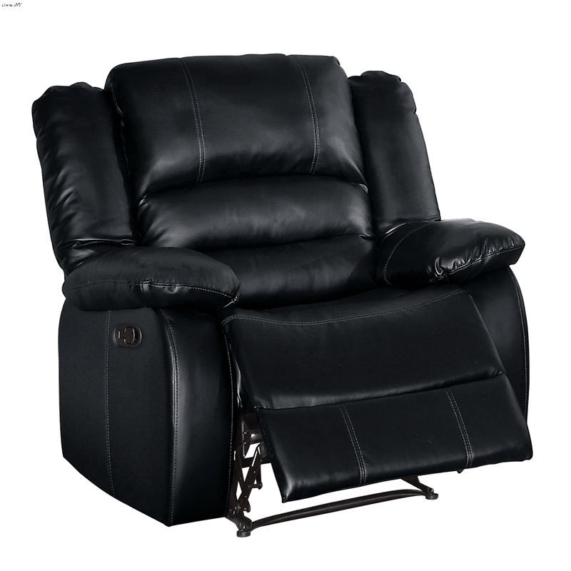 Jarita Black Faux Leather Reclining Chair 8329BLK-