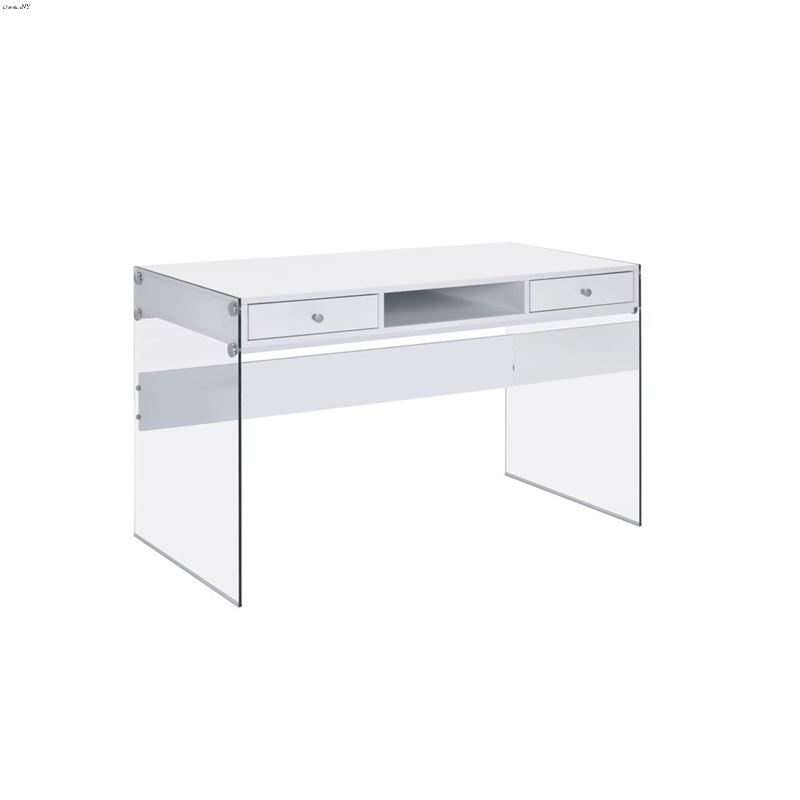 Dobrev 48 inch White Floating Writing Desk 800829