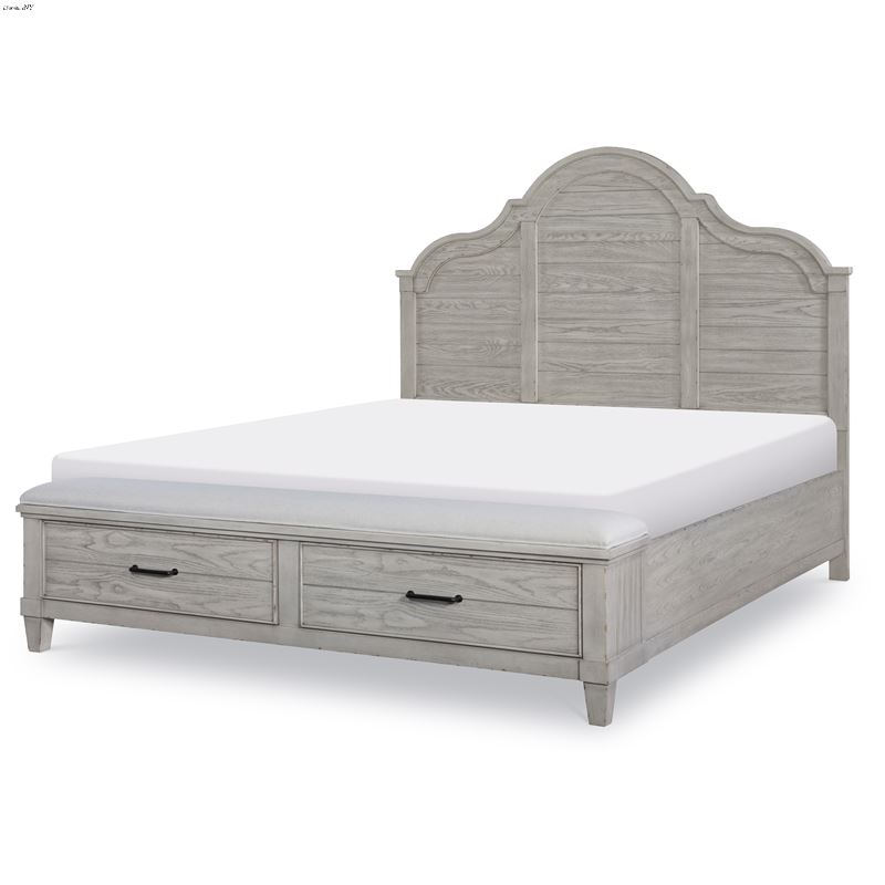 Belhaven Queen Arched Panel Bed with Storage Footb
