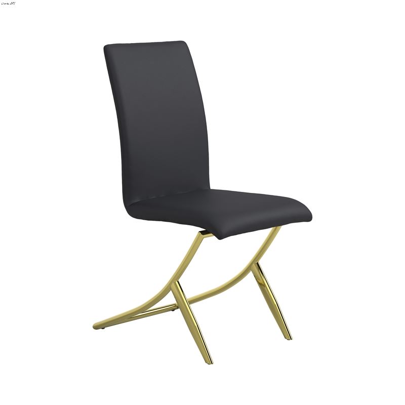 Chanel Upholstered Side Chair Black And Gold 10517