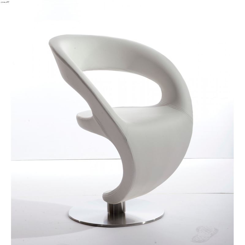 Modern White Leatherette Lounge Chair