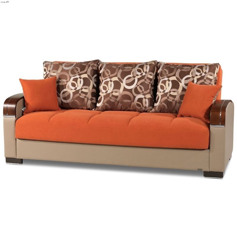 Mobimax Orange Fabric Sofa Bed