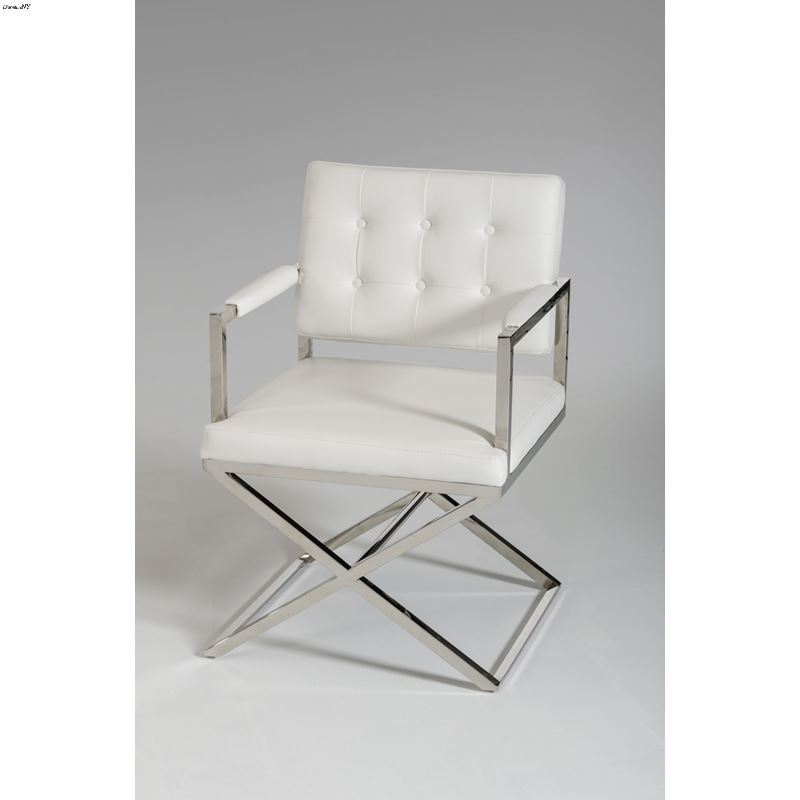 Spielberg Modern White Leatherette Dining Chair