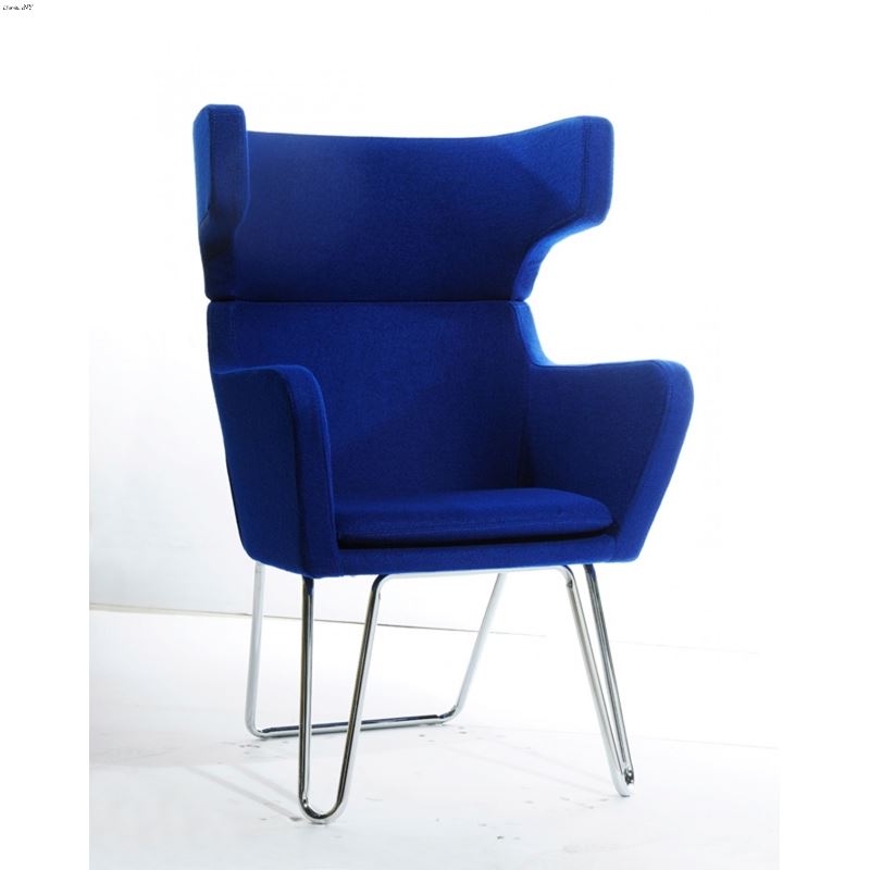 Anser Modern Blue Fabric Lounge Chair