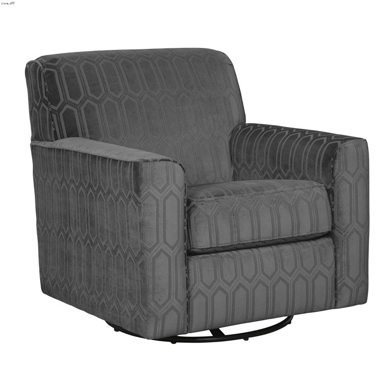 Zarina Graphite Pattern Swivel Accent Chair 97704