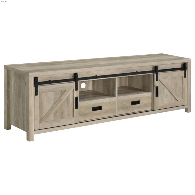 Madra 79" Rustic TV Stand with Sliding Doors