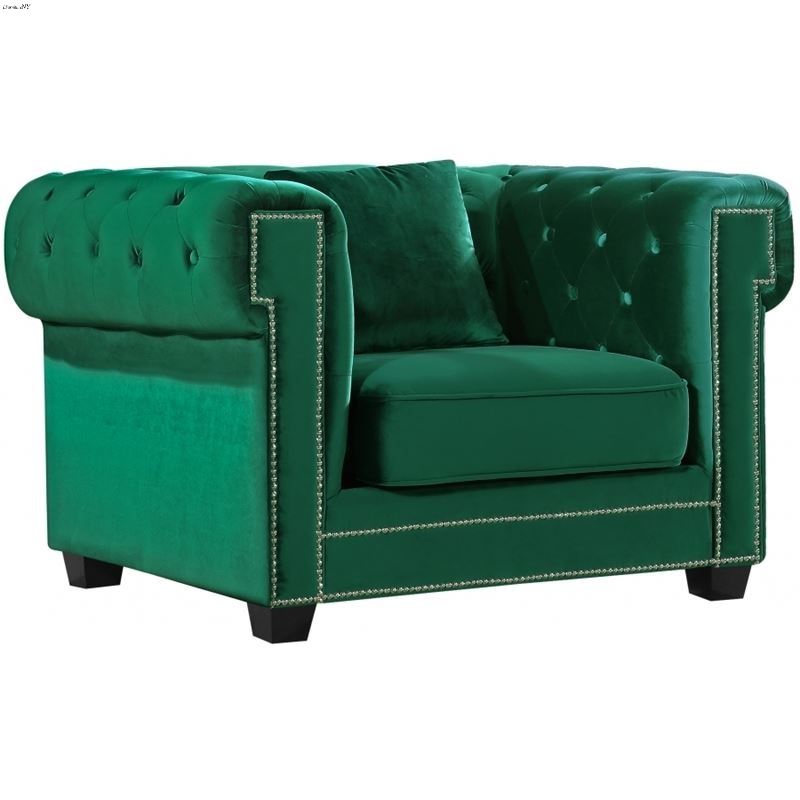 Bowery Green Velvet Tufted Chair