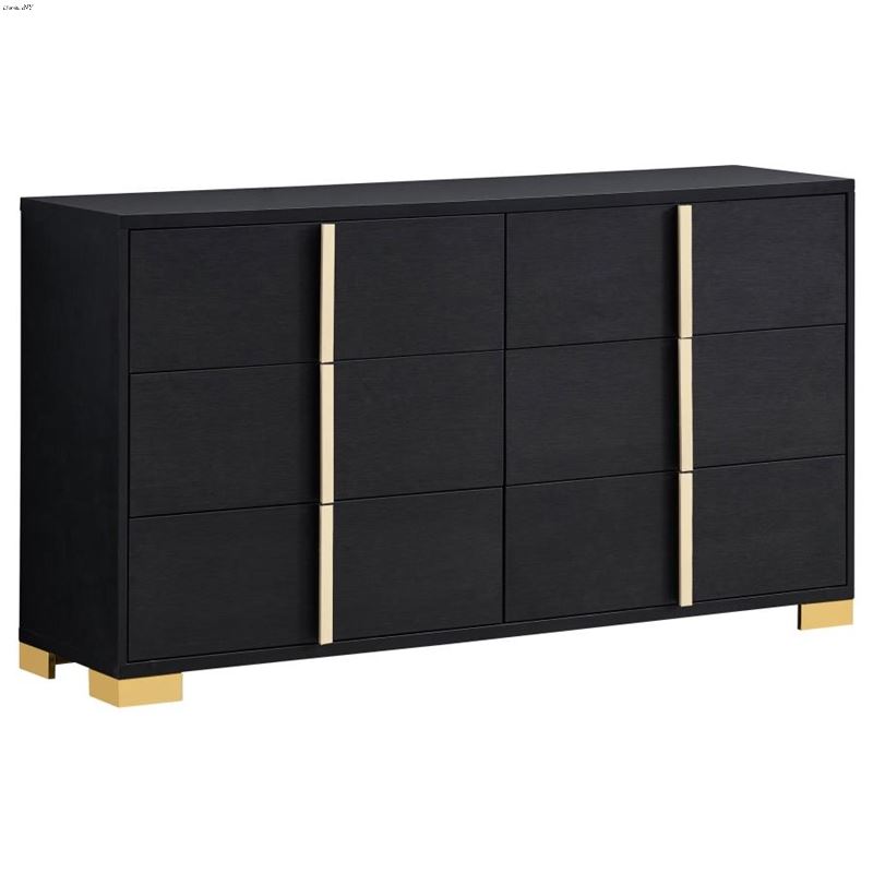 Marceline Black 6 Drawer Dresser 222833