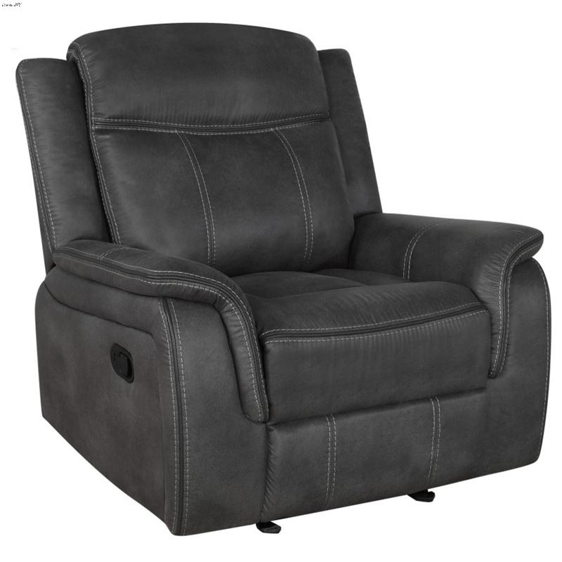 Lawrence Charcoal Fabric Glider Recliner Chair 603