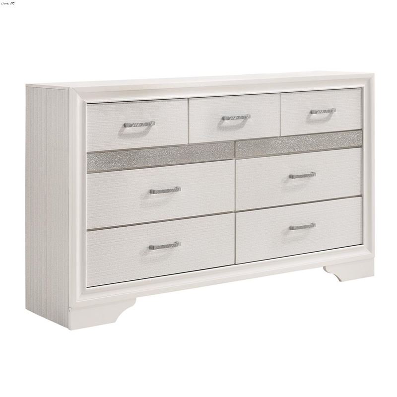 Miranda White 7 Drawer Dresser with Rhinestones 20