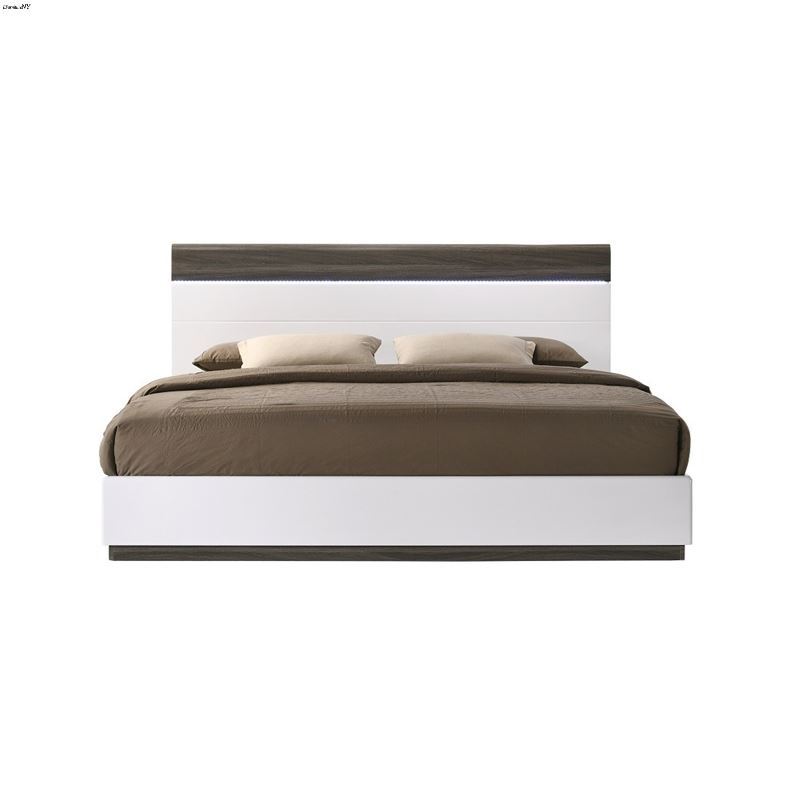 SanRemo B White and Walnut Panel Bed