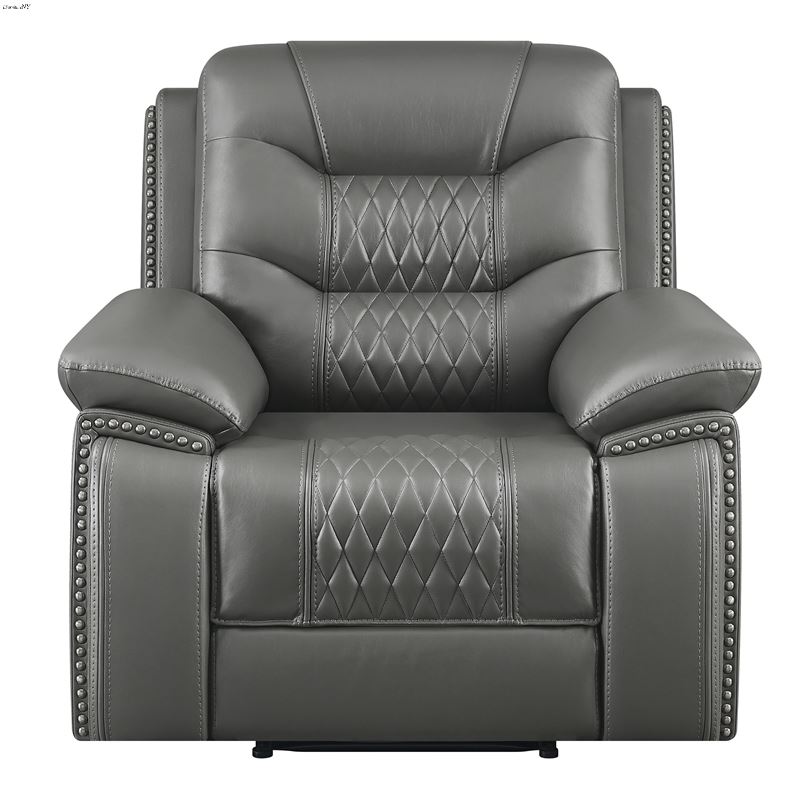 Flamenco Grey Reclining Chair Tufted Upholstery 61
