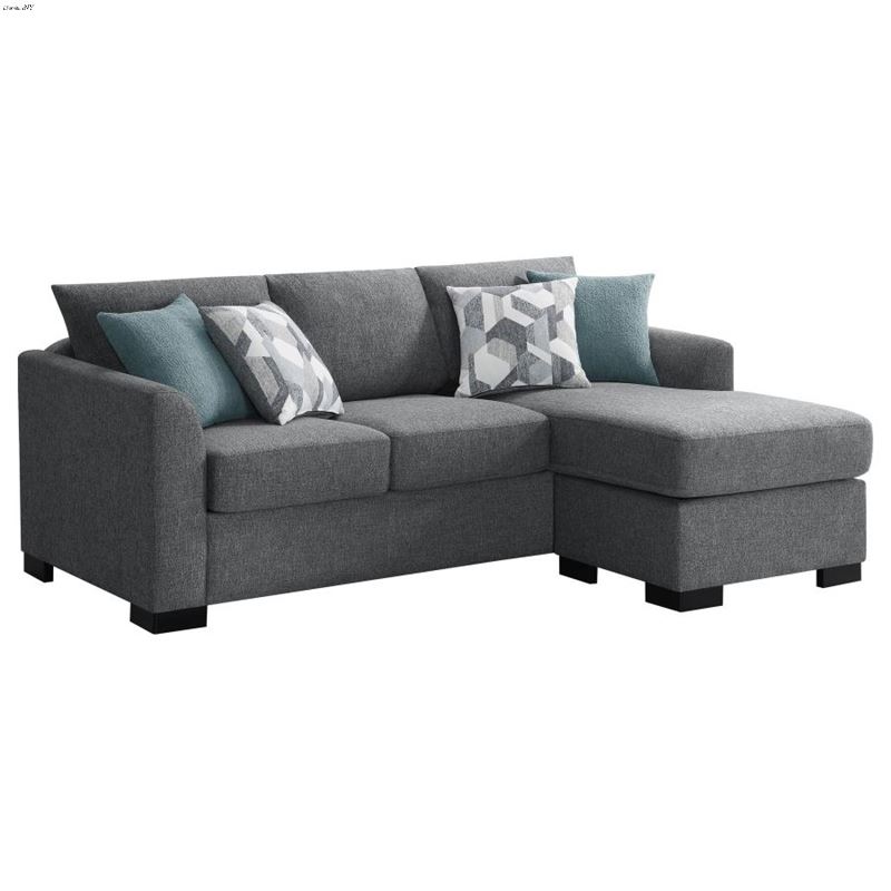 Storey Grey Sleeper Sectional Sofa Chaise Grey 504