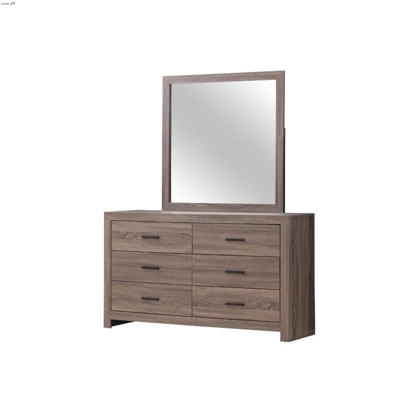 Brantford Barrel Oak Square Dresser Mirror 207044