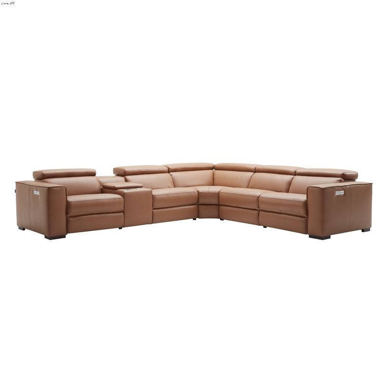 Picasso 6pc Caramel Leather Power Reclining Sectio