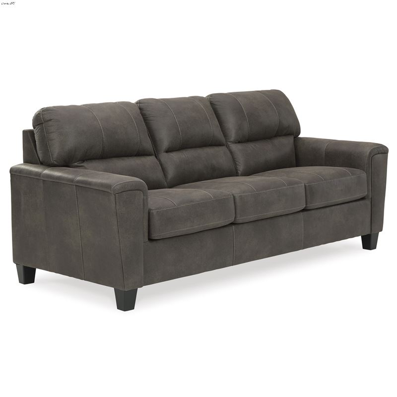 Navi Smoke Faux Leather Queen Sofa Bed 94002
