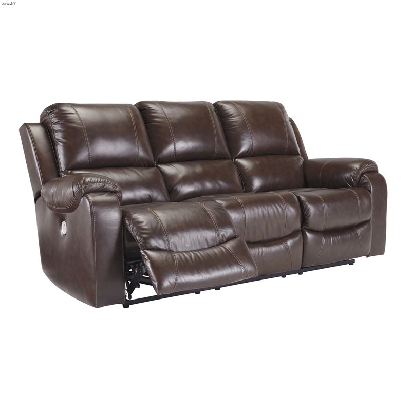 Rackingburg Mahogany Leather Power Reclining Sofa