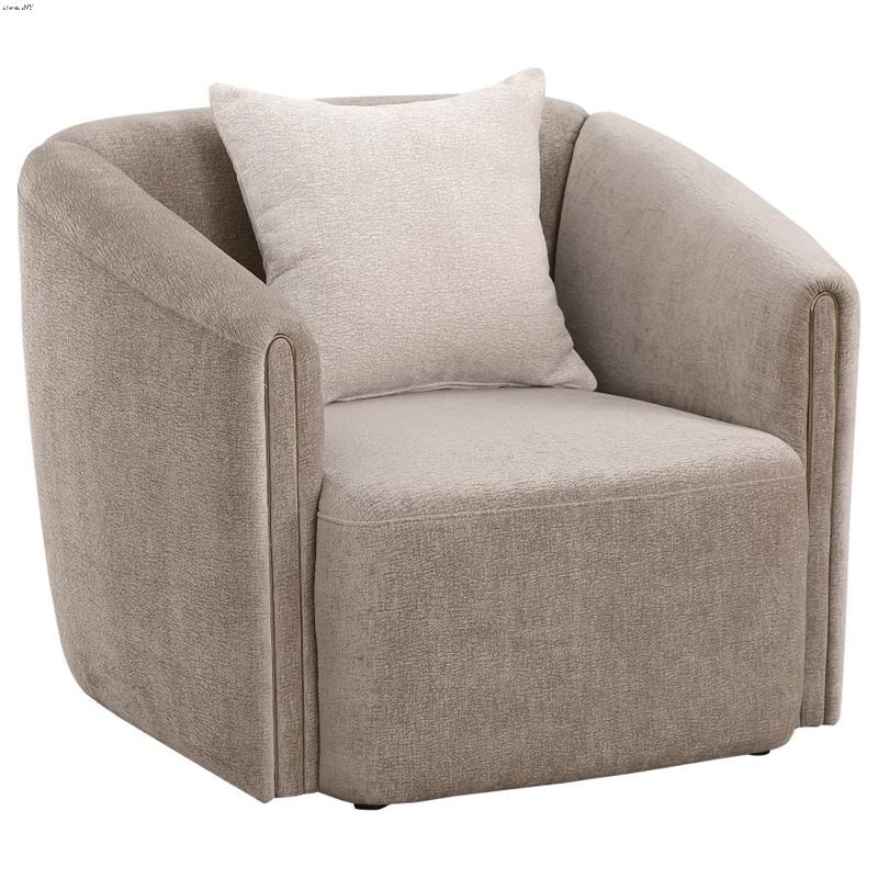 Townsend Latte Chenille Rolled Arm Chair 504756