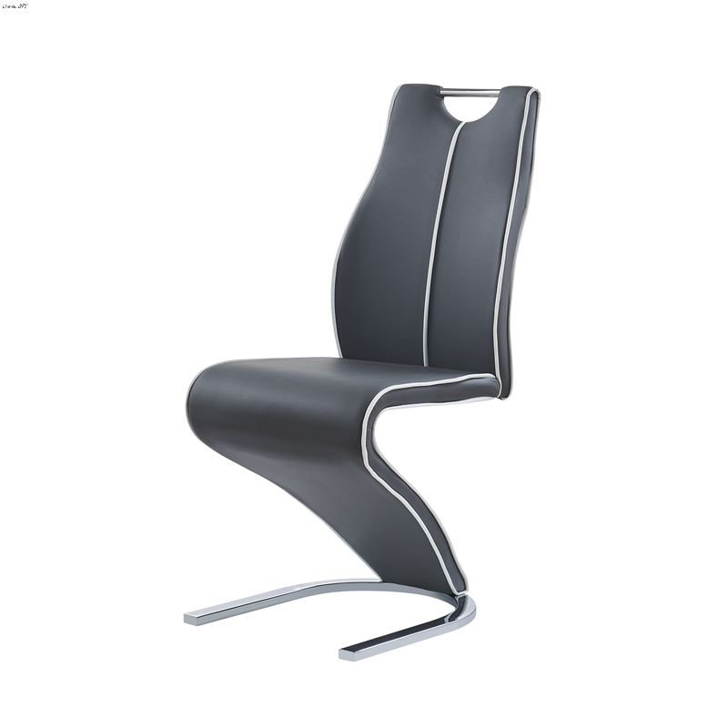 Modern Grey Leatherette Dining Chair D4127DC - Set