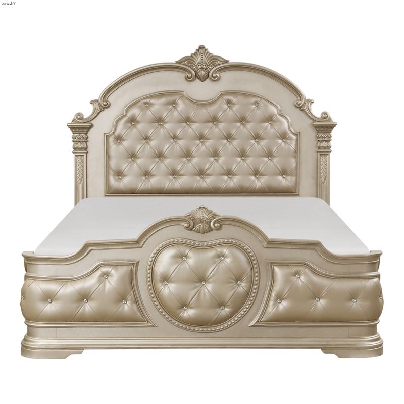 Antoinetta King Champagne Tufted Panel Bed 1919KNC