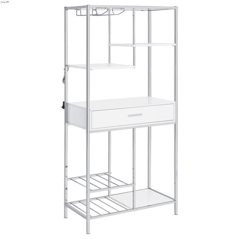 Figueroa Modern White 5-shelf Wine Storage Bar Cab