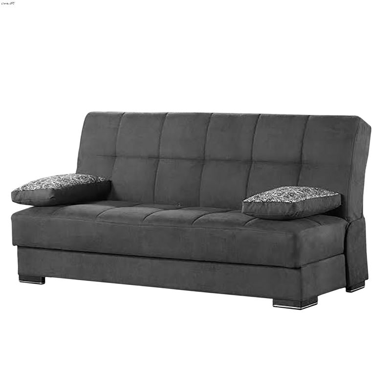 Soho Grey Upholstered Convertible Sofa Bed with St