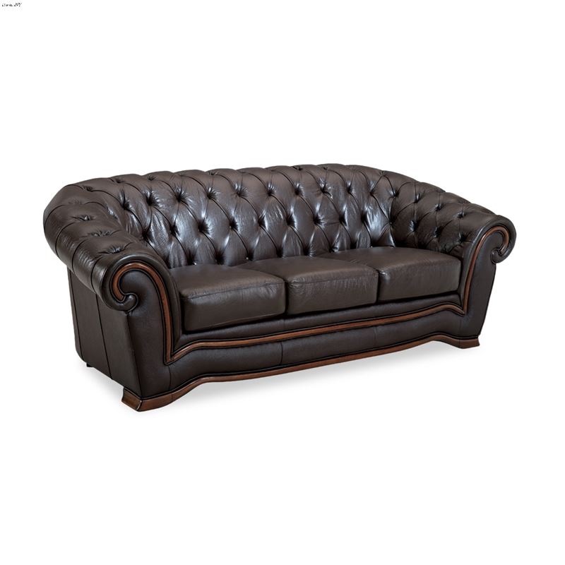 262 Classic Brown Embosed Leather Sofa Bed