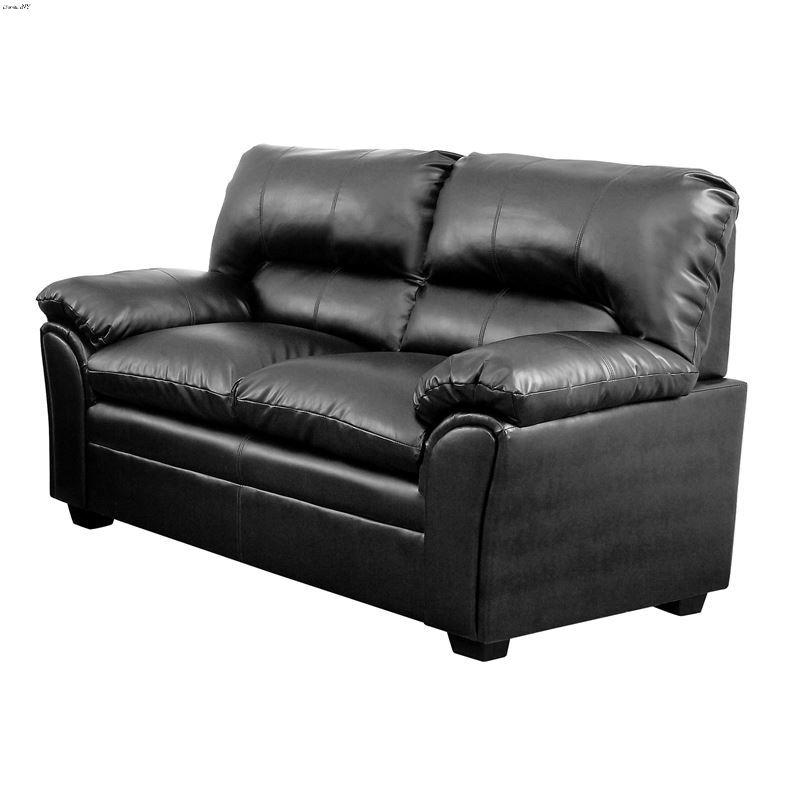 Talon Bonded Black Bonded Leather Love Seat 8511BK
