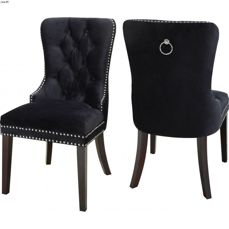 Nikki Black Upholstered Tufted Velvet Dining Chair