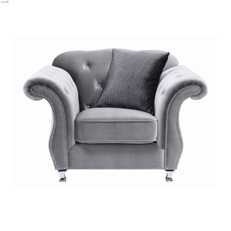 Frostine Silver Button Tufted Chair 551163